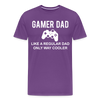 Gamer Dad Like a Regular Dad Only Way Cooler Men's Premium T-Shirt - purple