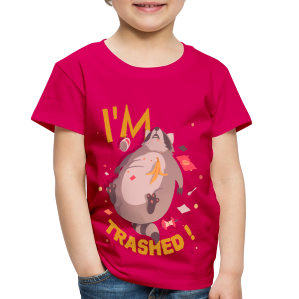 I'm Trashed Funny Raccoon Toddler Premium T-Shirt - dark pink
