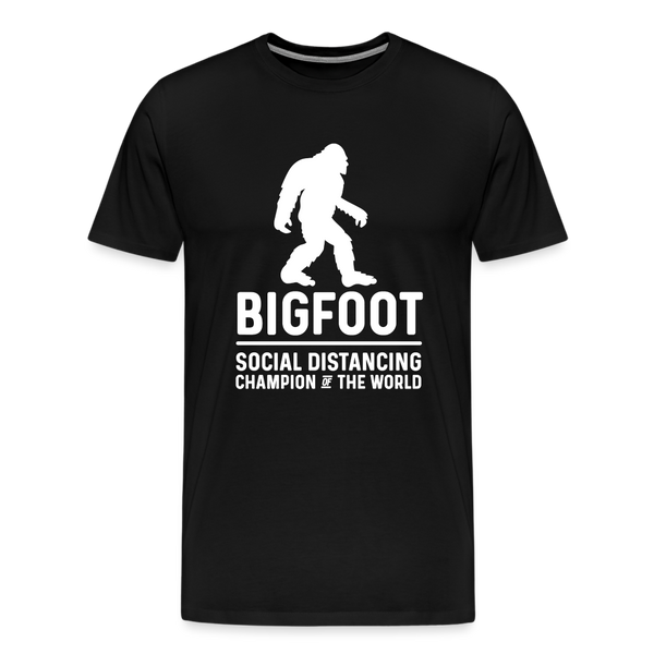 Bigfoot Social Distancing Champion of the World Men's Premium T-Shirt - black