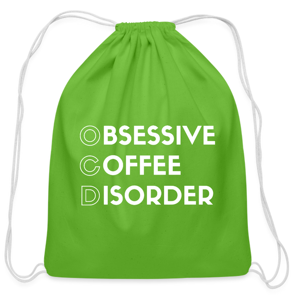 Funny Obsessive Coffee Disorder Cotton Drawstring Bag - clover