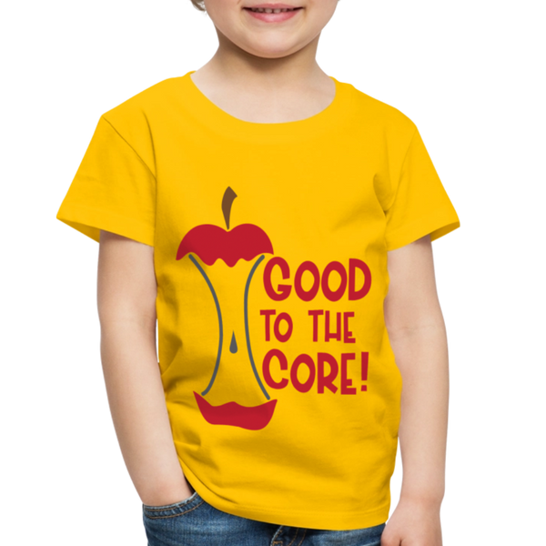 Good to the Core! Apple Food Pun Toddler Premium T-Shirt - sun yellow