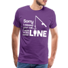 Sorry I Missed Your Call, I was on the Other Line Funny Fishing Men's Premium T-Shirt - purple