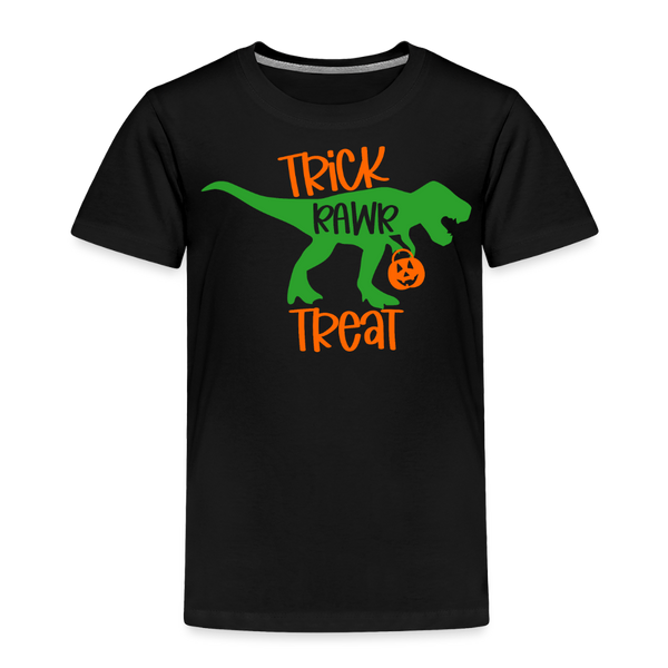 Trick Rawr Treat Dinosaur Halloween Toddler Premium T-Shirt - black