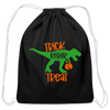 Trick Rawr Treat Dinosaur Halloween Cotton Drawstring Bag - black