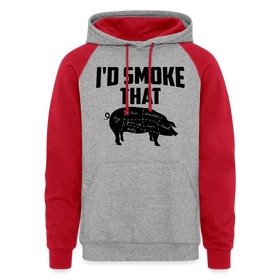 I'd Smoke That Funny BBQ Colorblock Hoodie