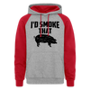 I'd Smoke That Funny BBQ Colorblock Hoodie