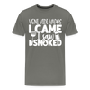 Veni Vidi Vapos I Came I Saw I Smoked: BBQ Smoker Men's Premium T-Shirt - asphalt gray