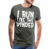 I Run Like the Winded Men's Premium T-Shirt - asphalt gray