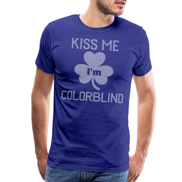 Kiss Me I'm Colorblind Funny St. Pat's Men's Premium T-Shirt - royal blue