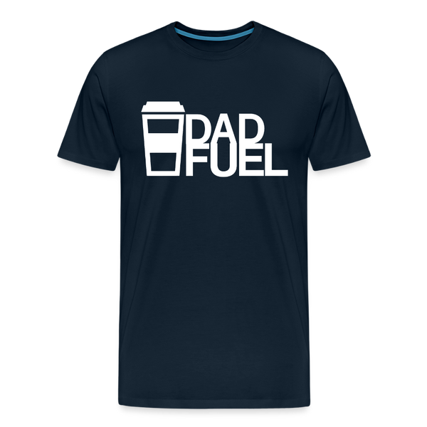Dad Fuel Funny Coffee Men's Premium T-Shirt - deep navy