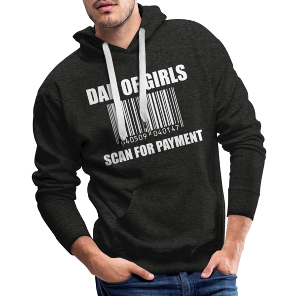 Dad of Girls Scan for Payment Men’s Premium Hoodie - charcoal grey