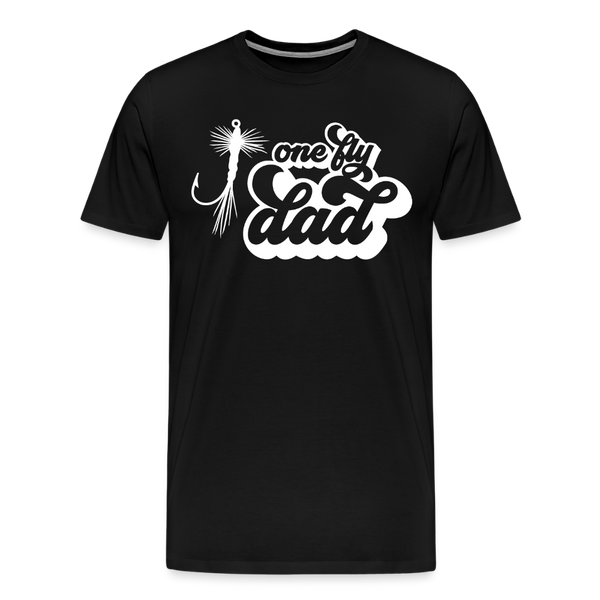 One Fly Dad Fly Fishing Men's Premium T-Shirt - black