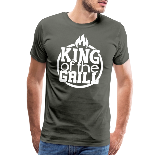 King of the Grill Father's Day BBQ Men's Premium T-Shirt - asphalt gray