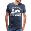 I Love the Smell of Coffee & Sawdust in the Morning Men's Premium T-Shirt - heather blue