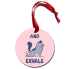 Funny Yoga Cat Exhale Fart Holiday Ornament