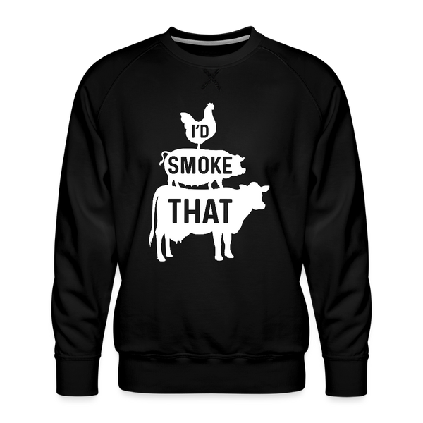 I'd Smoke That Funny BBQ Men's Premium Sweatshirt - black