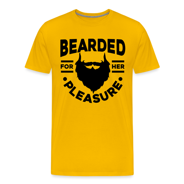Bearded for Her Pleasure Funny Men's Premium T-Shirt - sun yellow
