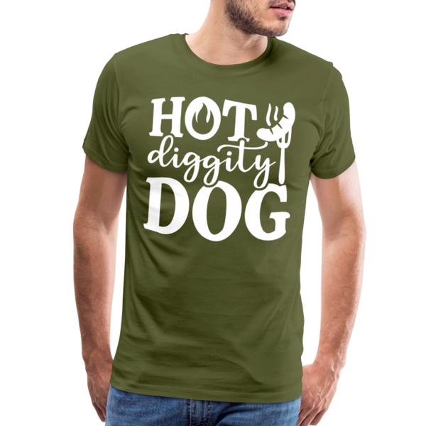 Hot Diggity Dog BBQ Grilling Men's Premium T-Shirt - olive green