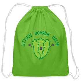 Lettuce Romaine Calm! Salad Food Pun Cotton Drawstring Bag