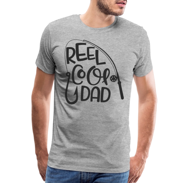 Reel Cool Dad Funny Fishing Premium T-Shirt - heather gray