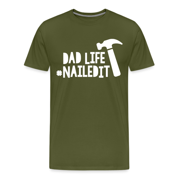 Dad Life Nailed It Men's Premium T-Shirt - olive green