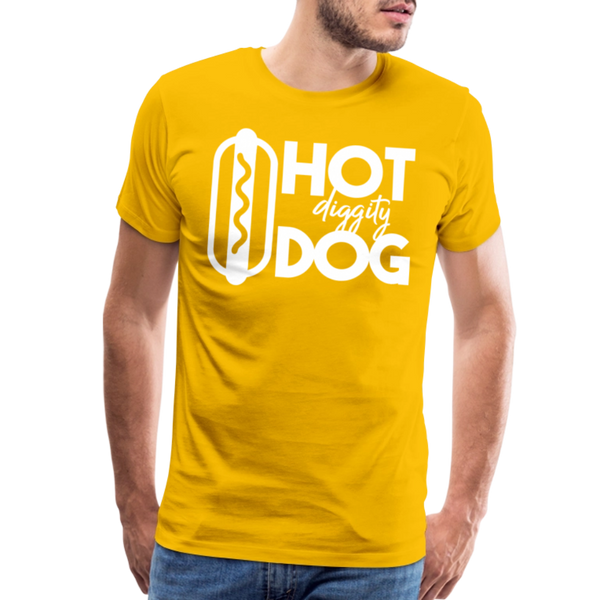 Hot Diggity Dog Funny Grilling Men's Premium T-Shirt - sun yellow