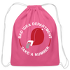 Bad Idea Dept Take a Number Cotton Drawstring Bag - pink