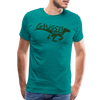 Gangsta Raptor Dinosaur Men's Premium T-Shirt - teal