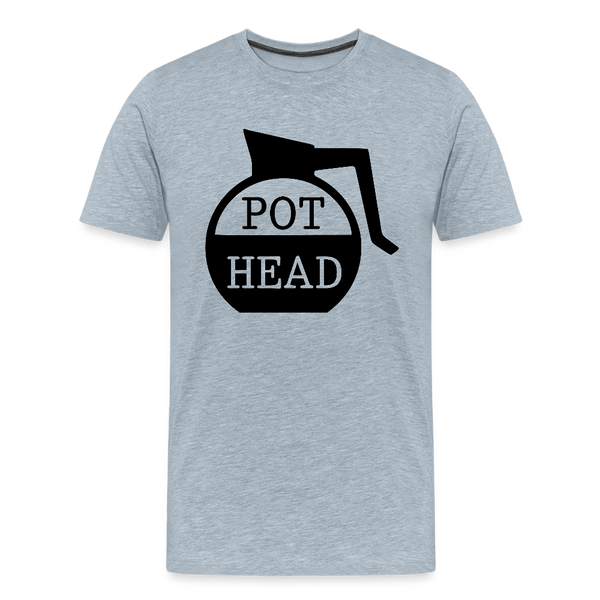Pot Head Funny Coffee Men's Premium T-Shirt - heather ice blue