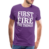 First I Light The Fire Then I Grill The Things Men's Premium T-Shirt