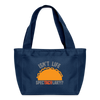 Isn't Life SpecTacolar?!? Funny Taco Food Pun Lunch Bag - navy