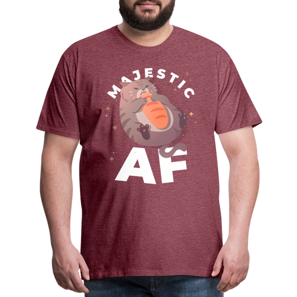 Cat Majestic AF Funny Men's Premium T-Shirt - heather burgundy