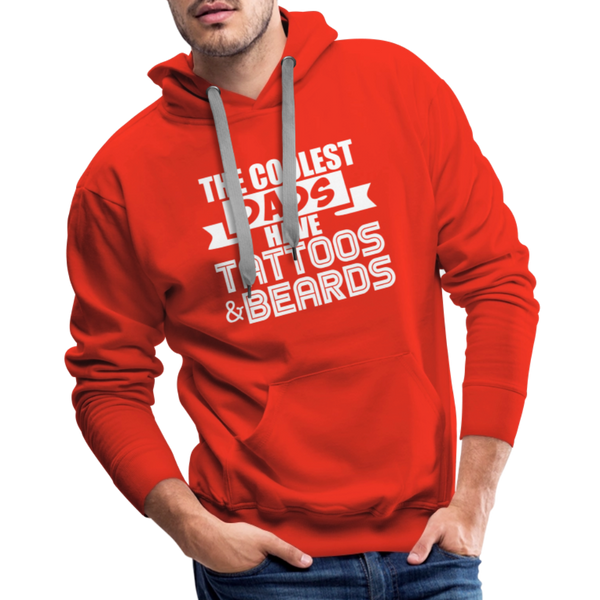 The Coolest Dads Have Tattoos and Beards Men’s Premium Hoodie - red
