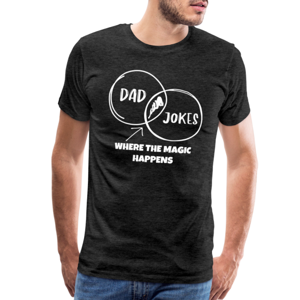 Funny Dad Jokes Venn Diagram Short-Sleeve T-Shirt - charcoal grey