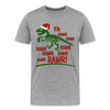 Dinosaur Fa-Rawr Rawr T-Rex in Santa Hat Christmas Men's Premium T-Shirt - heather gray
