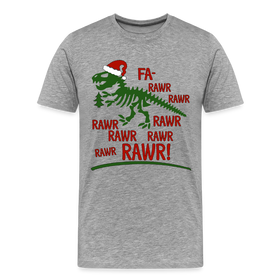 Dinosaur Fa-Rawr Rawr T-Rex in Santa Hat Christmas Men's Premium T-Shirt