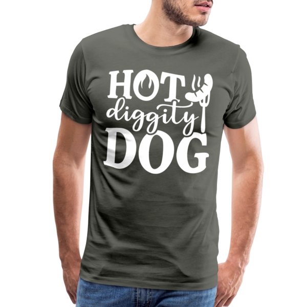 Hot Diggity Dog BBQ Grilling Men's Premium T-Shirt - asphalt gray