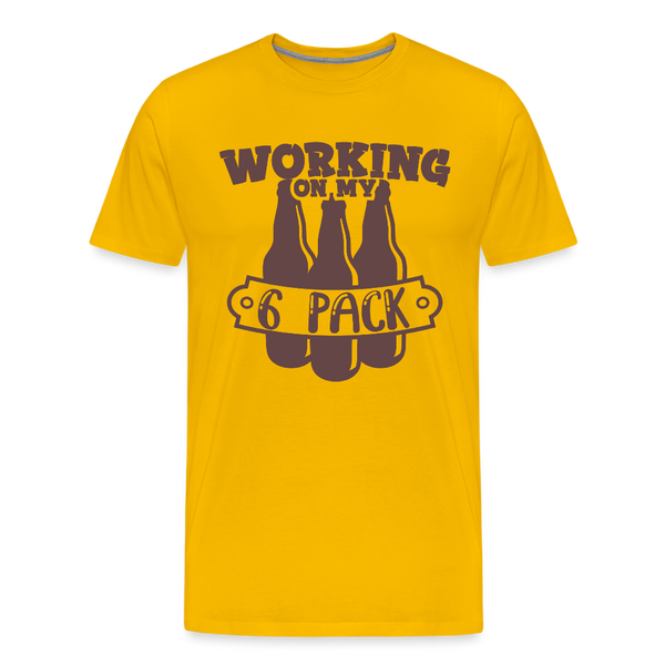 Working on my 6 Pack Men's Premium T-Shirt - sun yellow