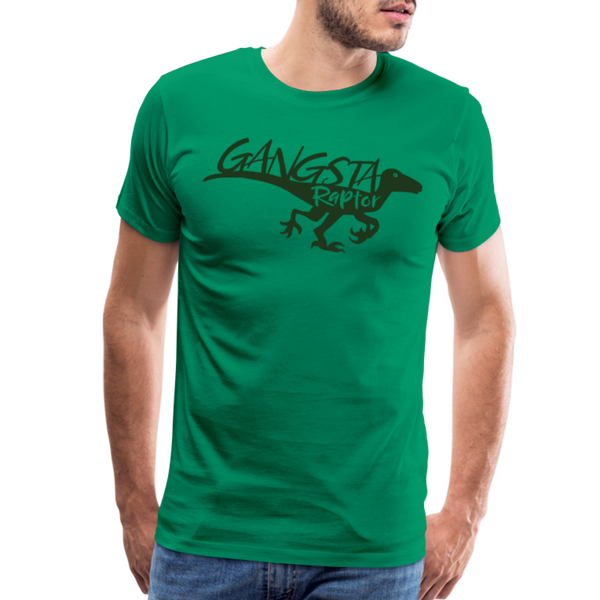 Gangsta Raptor Dinosaur Men's Premium T-Shirt - kelly green