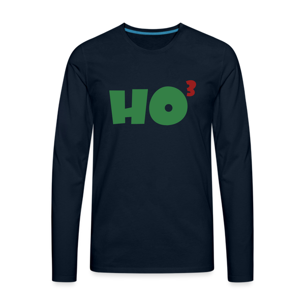 Ho to the Third Power Men's Premium Long Sleeve T-Shirt - deep navy