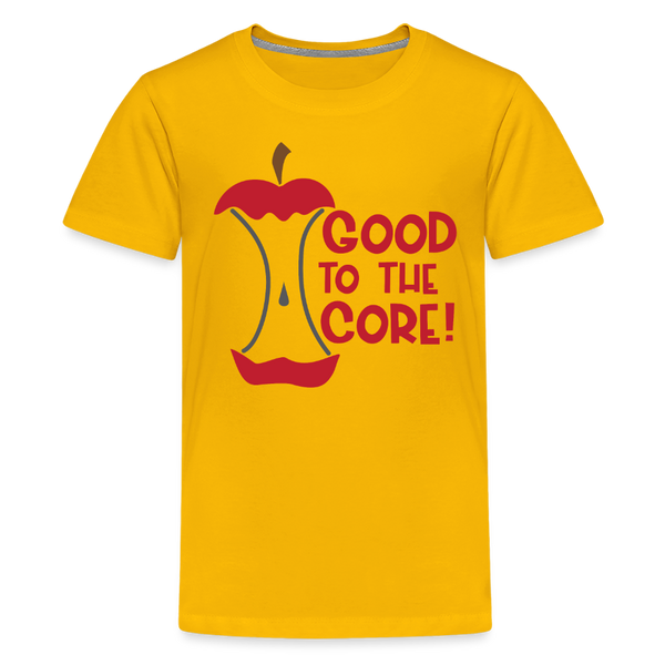 Good to the Core! Apple Food Pun Kids' Premium T-Shirt - sun yellow