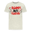 Sweet But Twisted Candy Cane Men's Premium T-Shirt - heather oatmeal