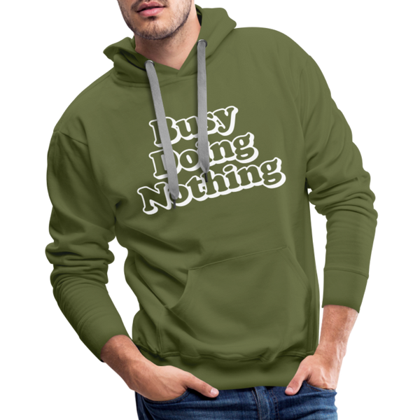 Busy Doing Nothing Men’s Premium Hoodie - olive green