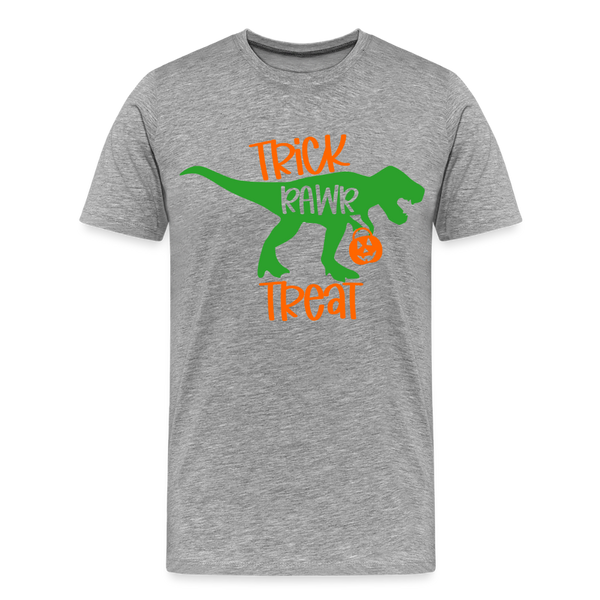 Trick Rawr Treat Dinosaur Halloween Men's Premium T-Shirt - heather gray