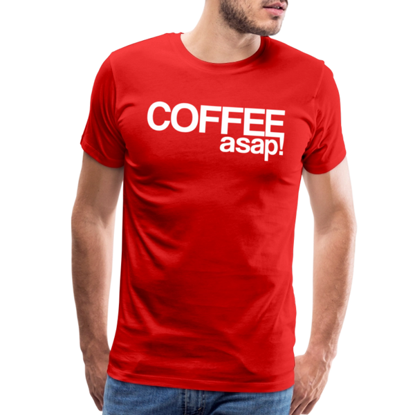Funny Coffee ASAP! Men's Premium T-Shirt - red