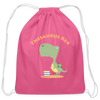 Thesaurus Rex Cotton Drawstring Bag - pink