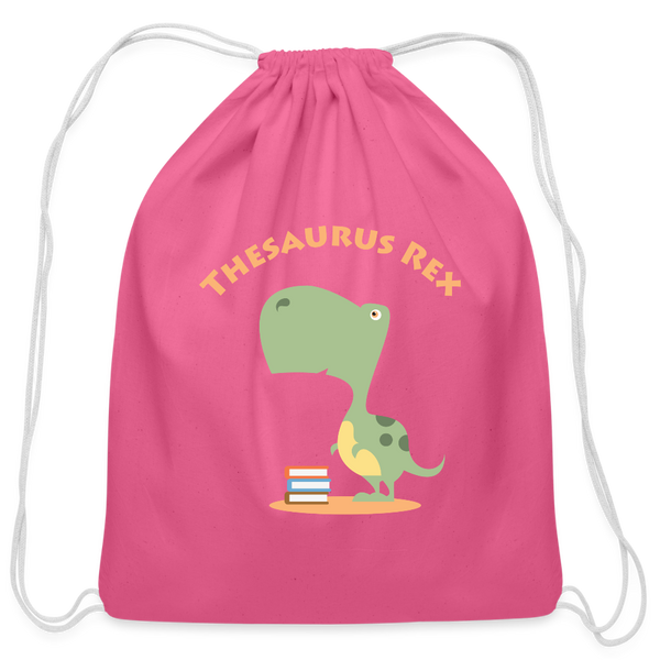 Thesaurus Rex Cotton Drawstring Bag - pink