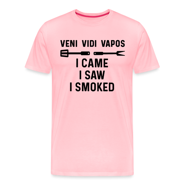 Veni Vidi Vapos I Came I Saw I Smoked: BBQ Smoker Men's Premium T-Shirt - pink