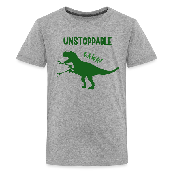 Unstoppable T-Rex Dinosaur Kids' Premium T-Shirt - heather gray