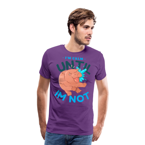 Funny Hippo I'm Calm Until I'm Not Men's Premium T-Shirt - purple